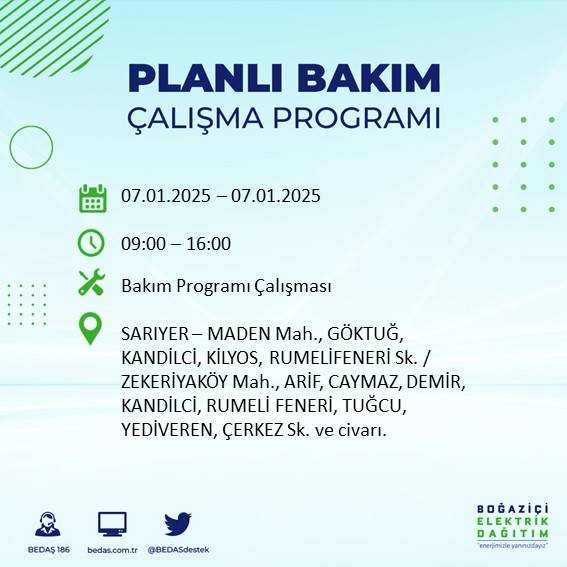 İstanbul'un neredeyse her ilçesinde elektrik kesintileri yaşanacak: BEDAŞ duyurdu 43